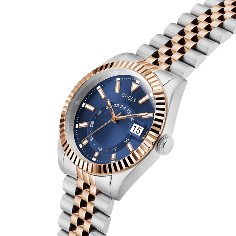 Guess Two-Tone and Blue Dial Watch